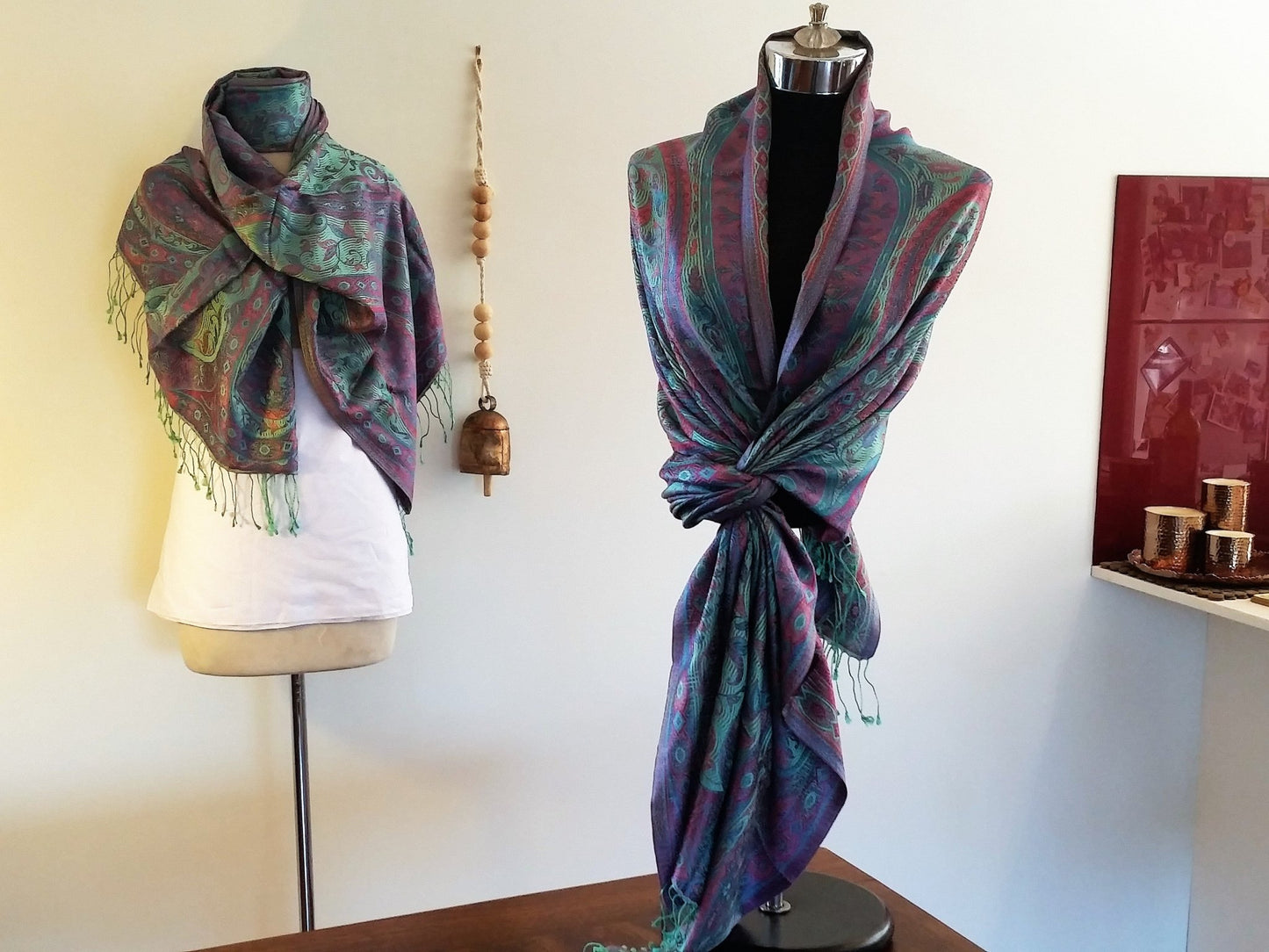 Pretty Mint Pure Silk Shawl - Opal Merino