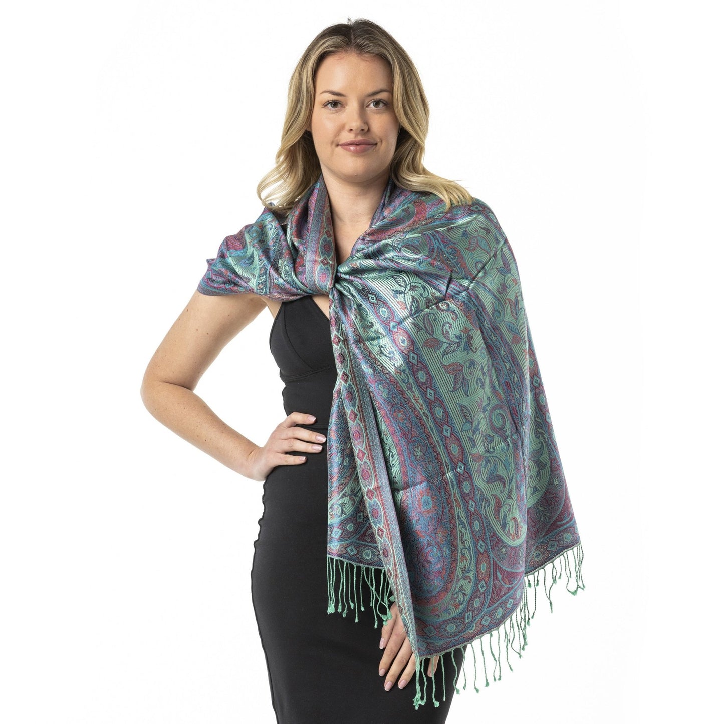 Pretty Mint Pure Silk Shawl - Opal Merino