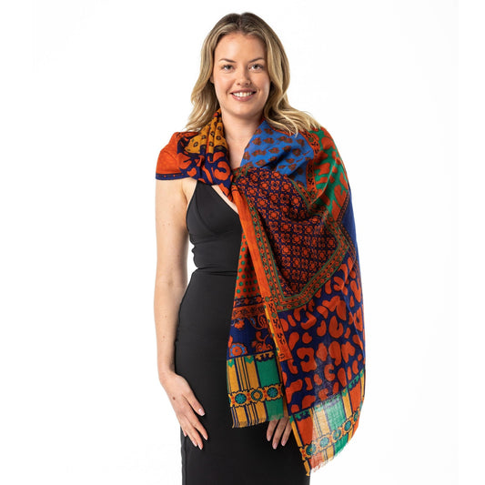 Sydney Harbour' Merino Wool Shawl - Opal Merino